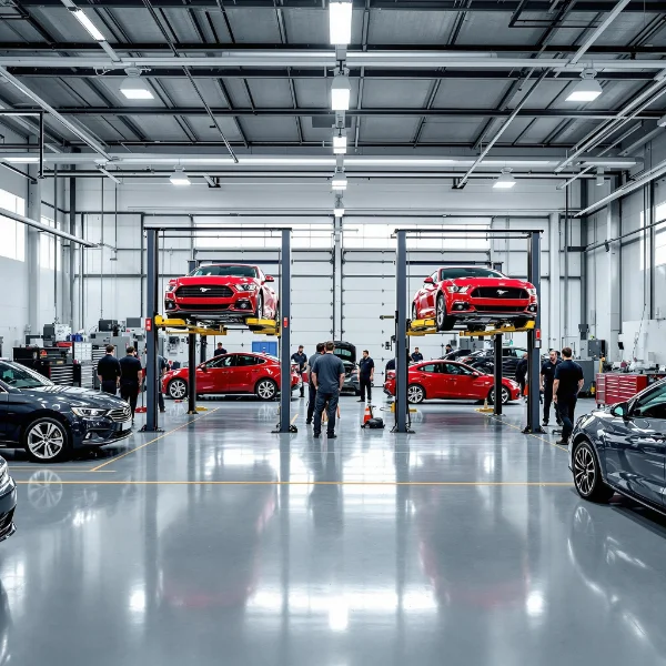 Mechaniker überprüft einen Automotor